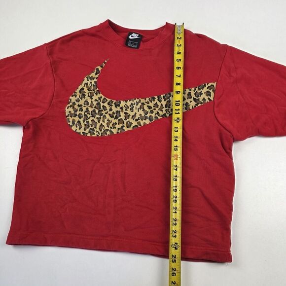 Nike Sweatshirt Womens Red Big Cheetah Swoosh Outdoor Ladies Athleisure Sz Small - Picture 3 of 10